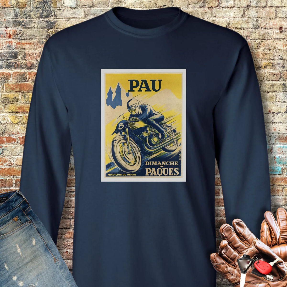 Pau Races Long Sleeve T-Shirt - Navy