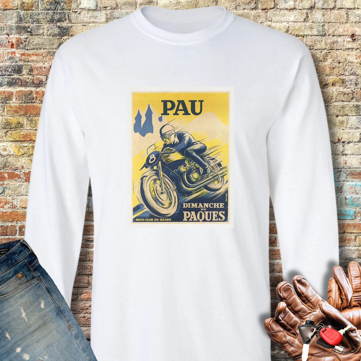 Pau Races Long Sleeve T-Shirt - White