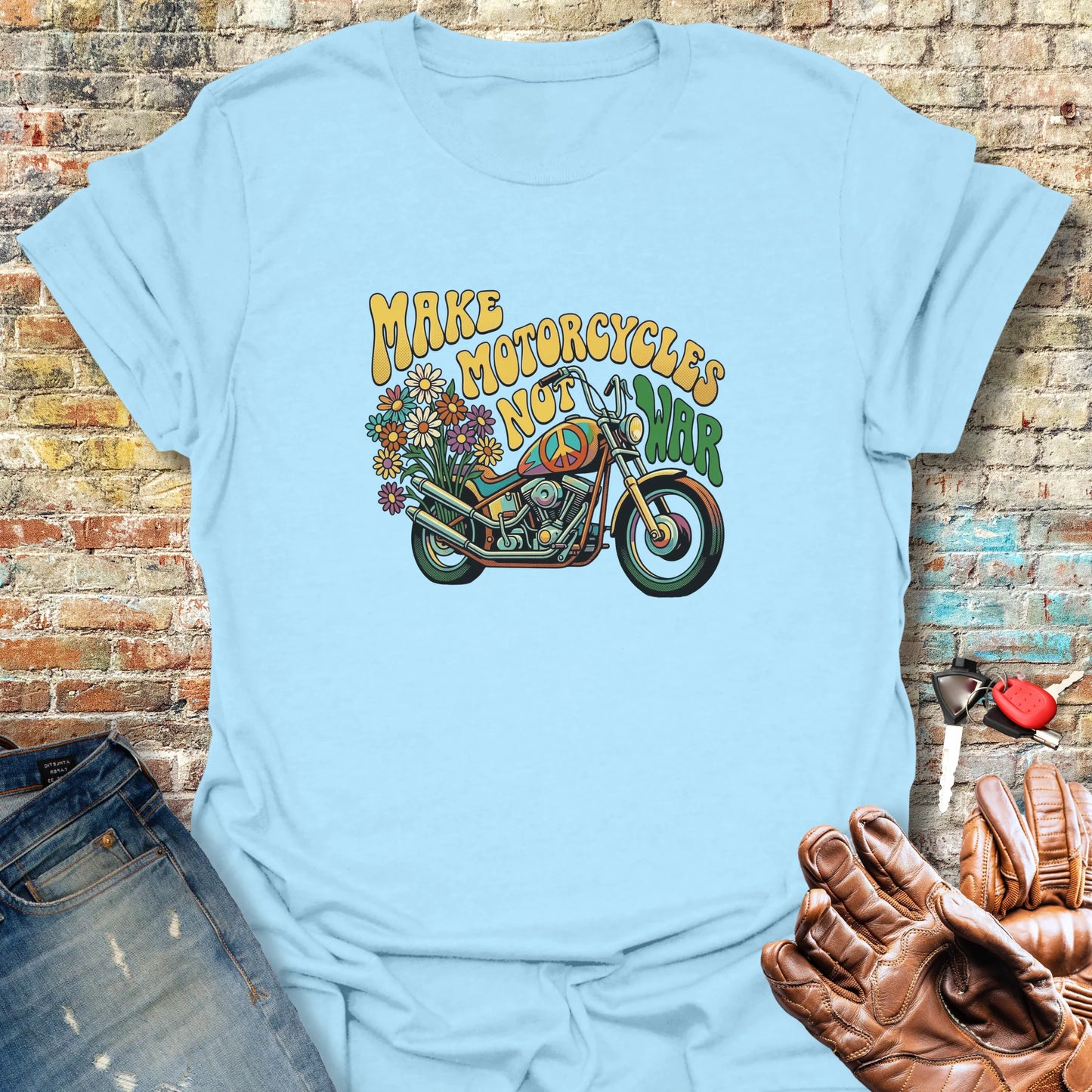 Peace Chopper T-Shirt - Light Blue