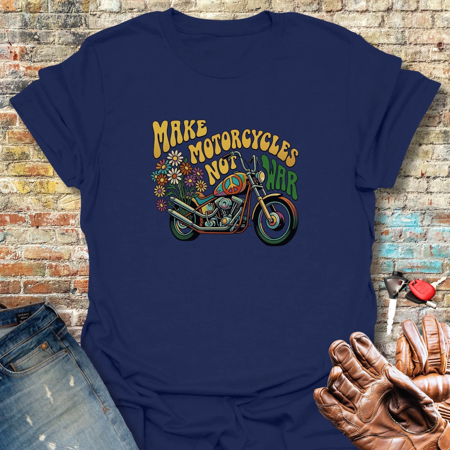 Peace Chopper T-Shirt - Navy