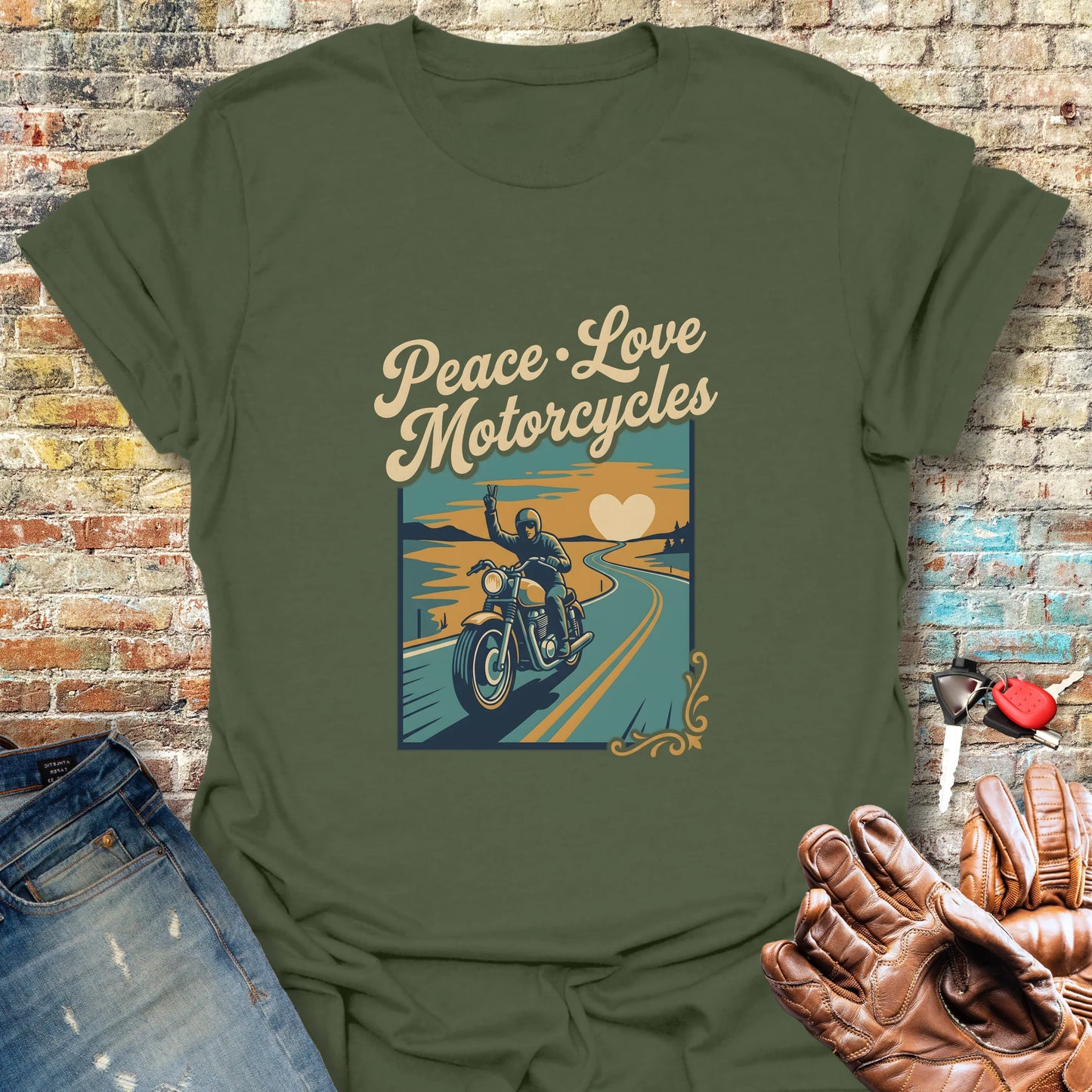 Peace Road T-Shirt - Military Green