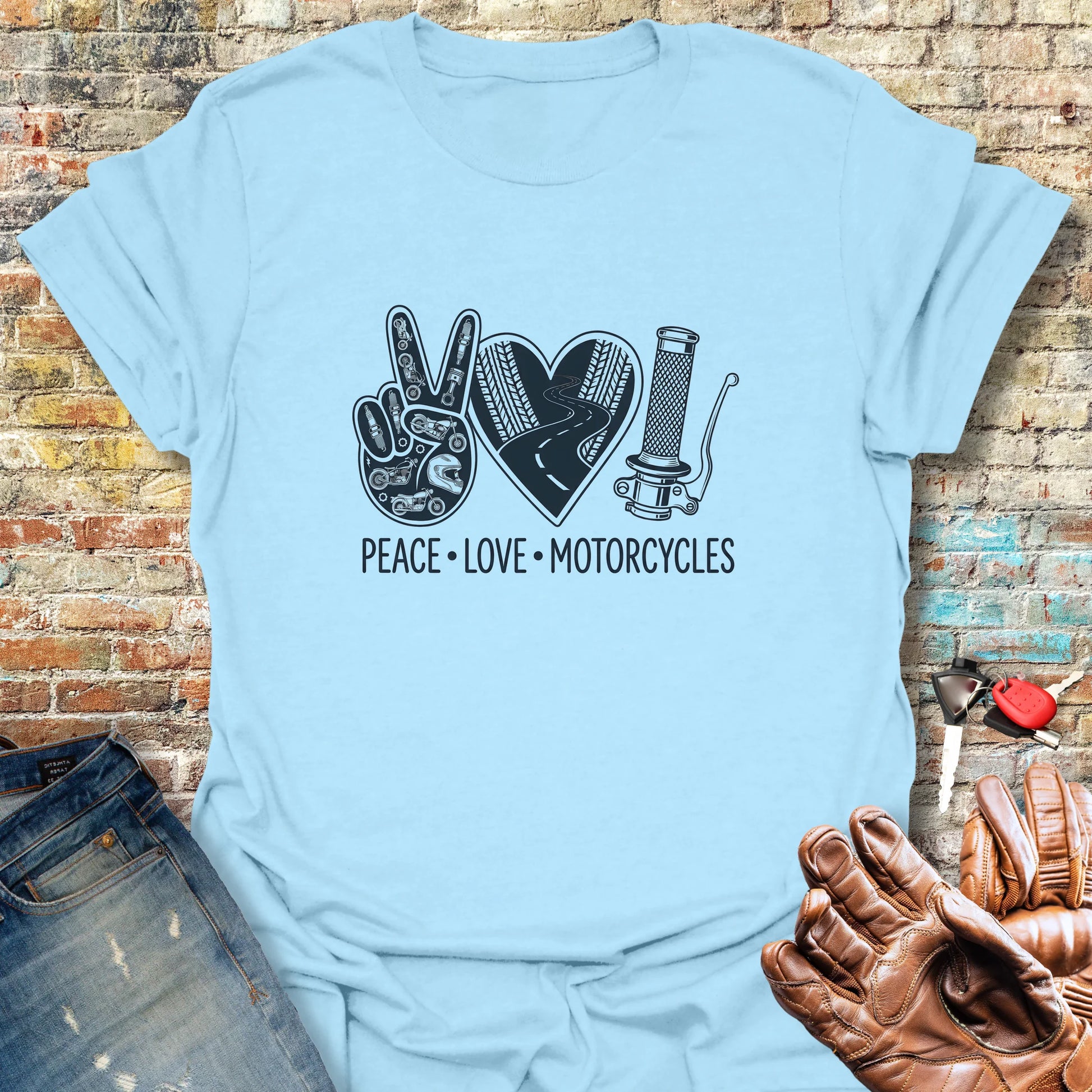 Peace Trio T-Shirt - Light Blue