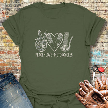 Peace Trio T-Shirt - Military Green