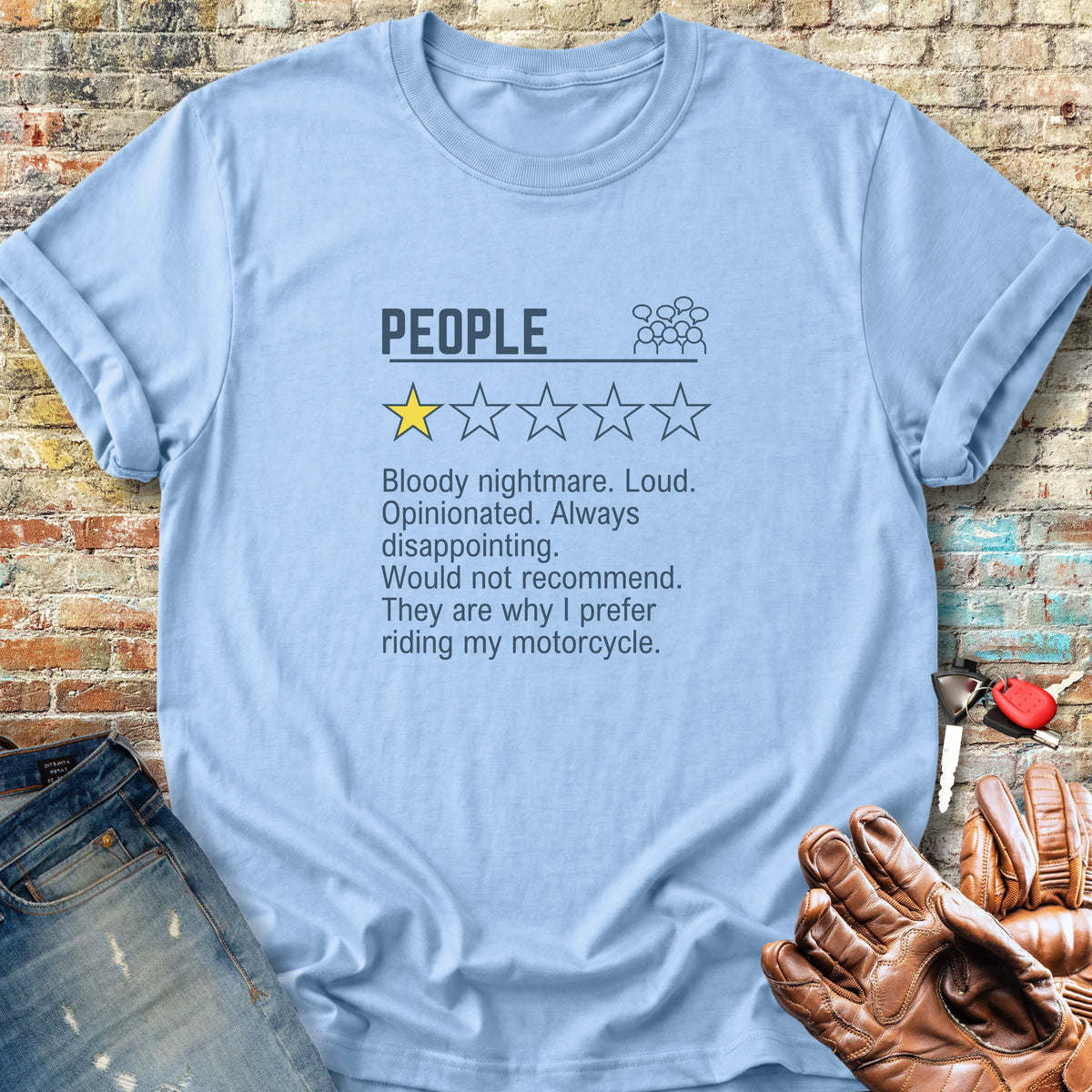 People Review Classic T-Shirt - Light Blue