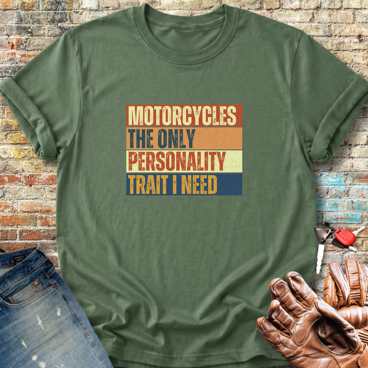 Personality Trait (Block) Classic T-Shirt - Military Green