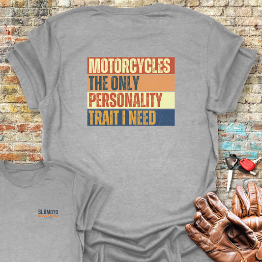 Personality Trait (Block) Back Print T-Shirt - Sport Grey
