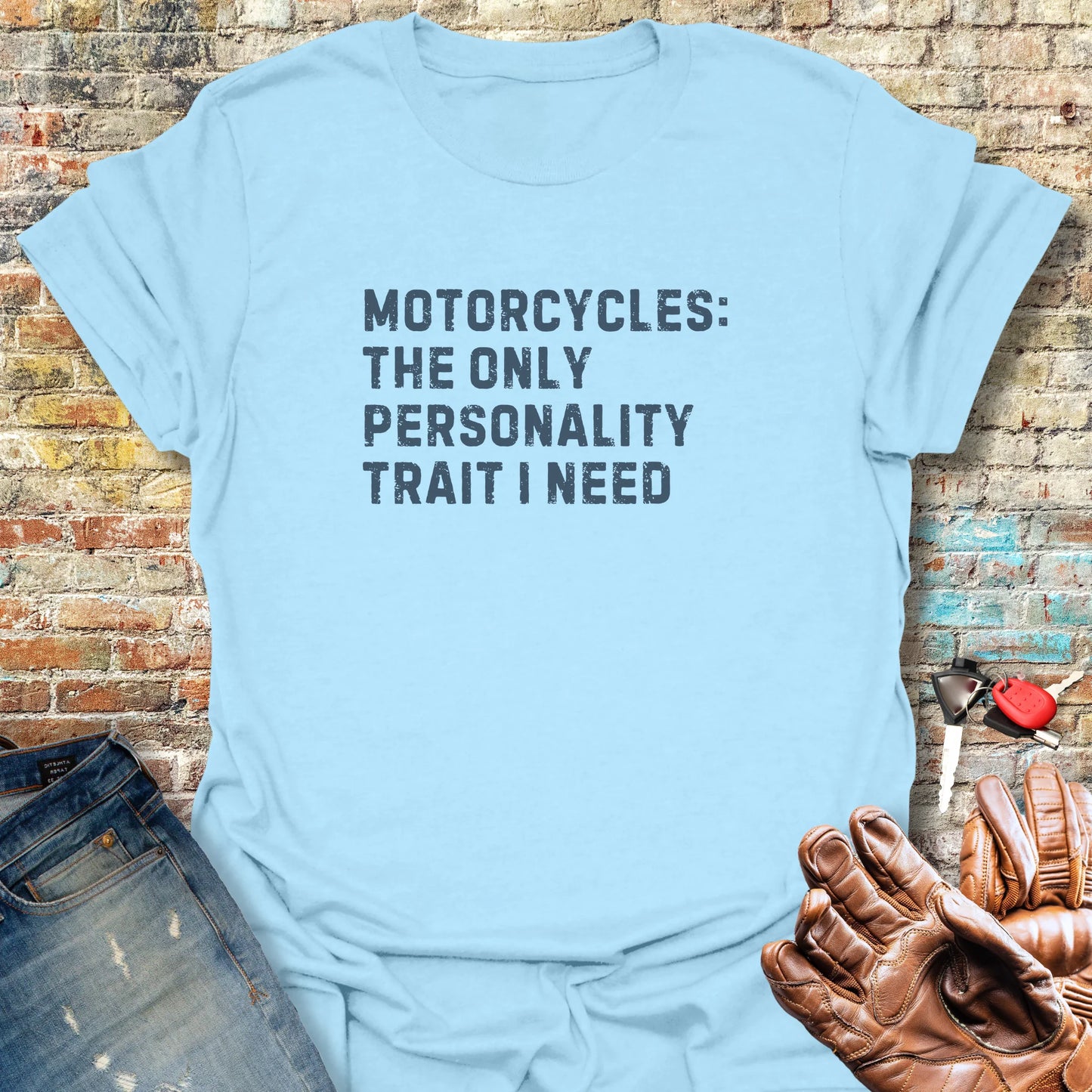 Personality Trait (Text) T-Shirt - Light Blue