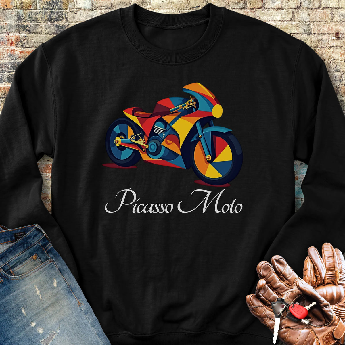 Picasso Moto Sweatshirt - Black