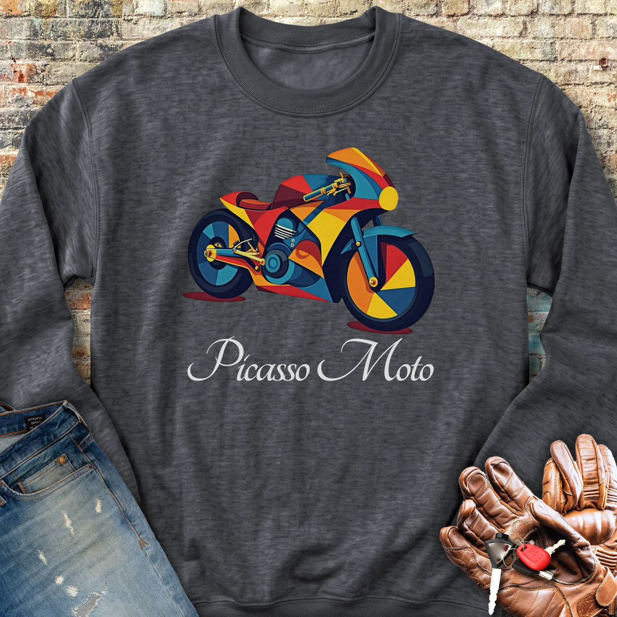 Picasso Moto Sweatshirt - Dark Heather