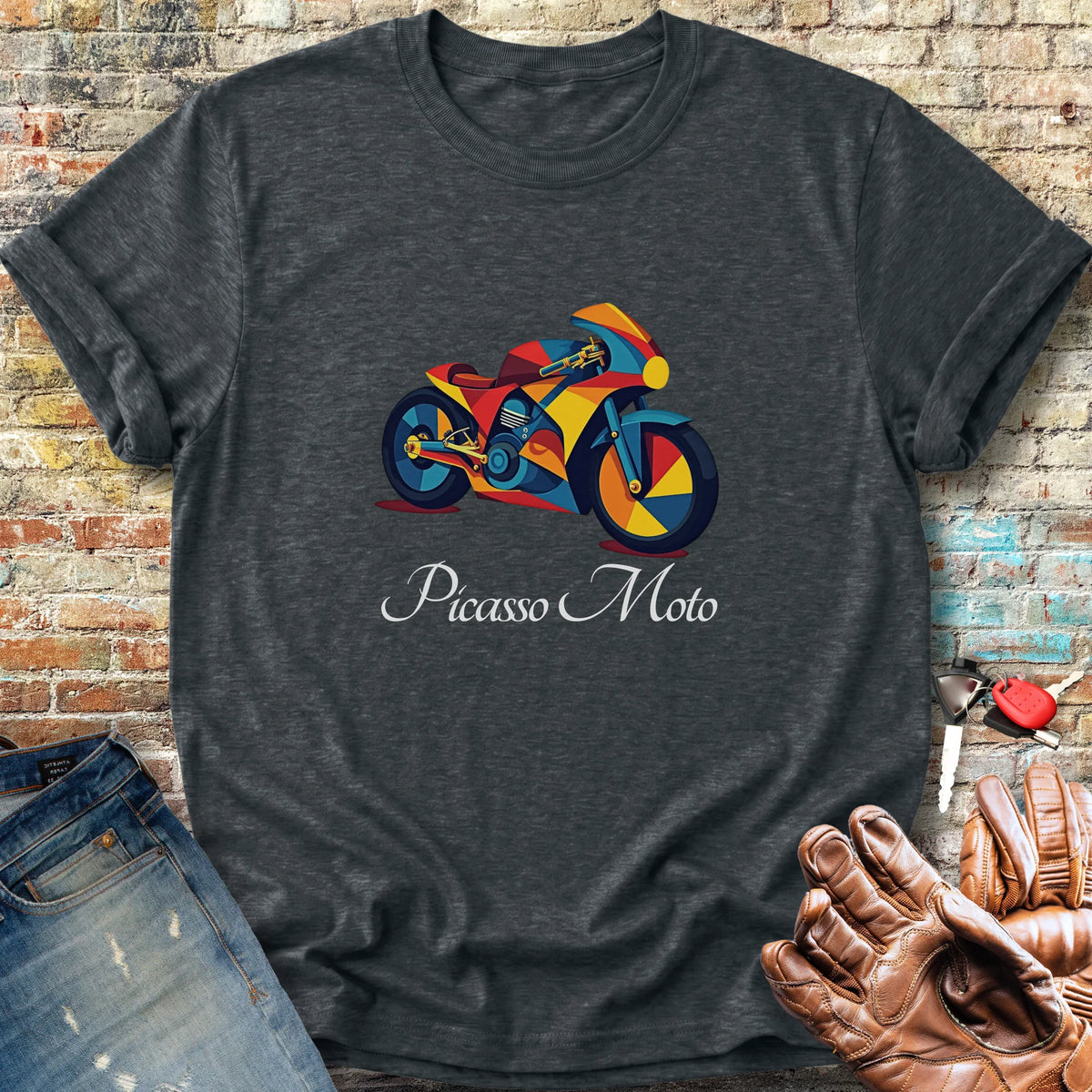 Picasso Moto Classic T-Shirt - Dark Heather