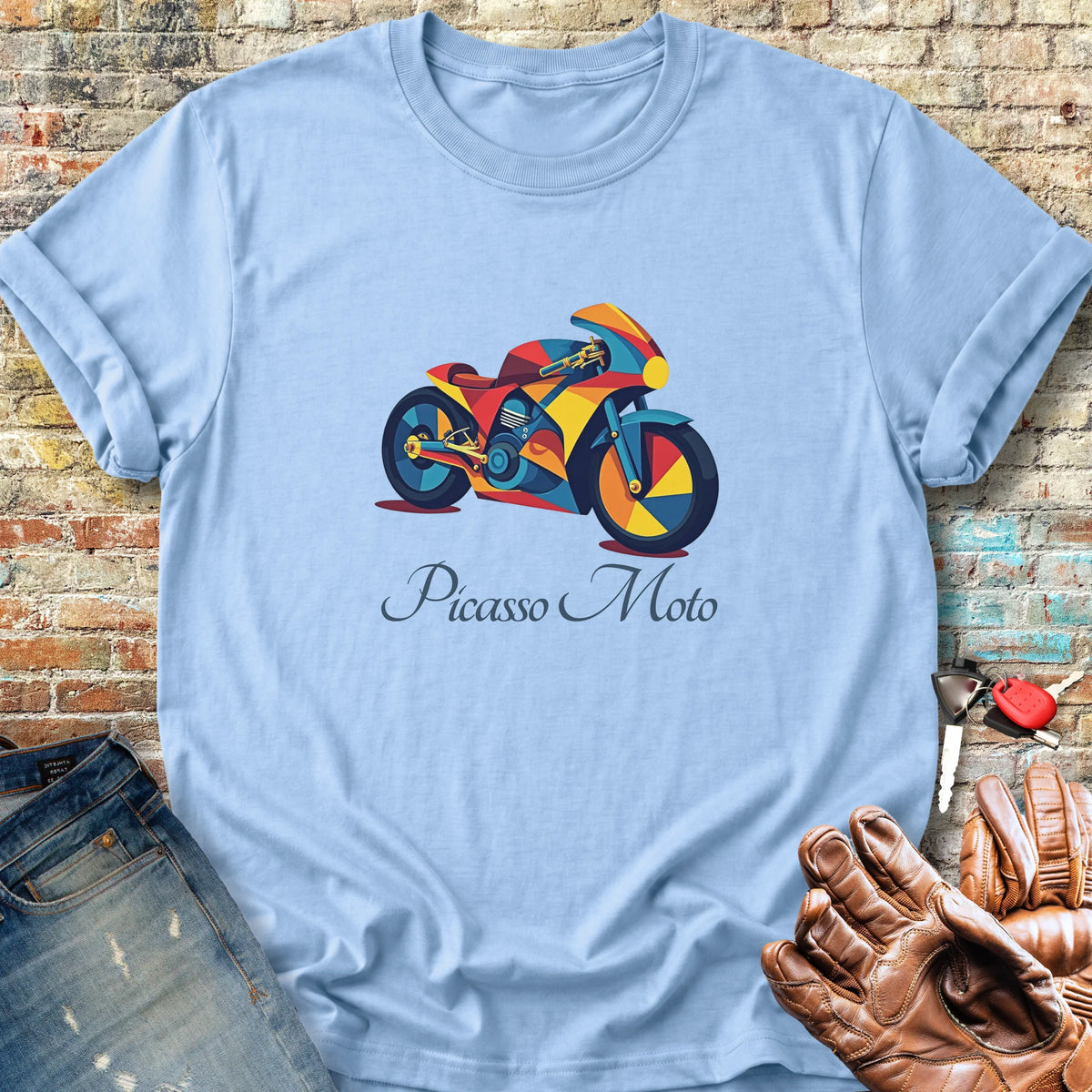 Picasso Moto Classic T-Shirt - Light Blue
