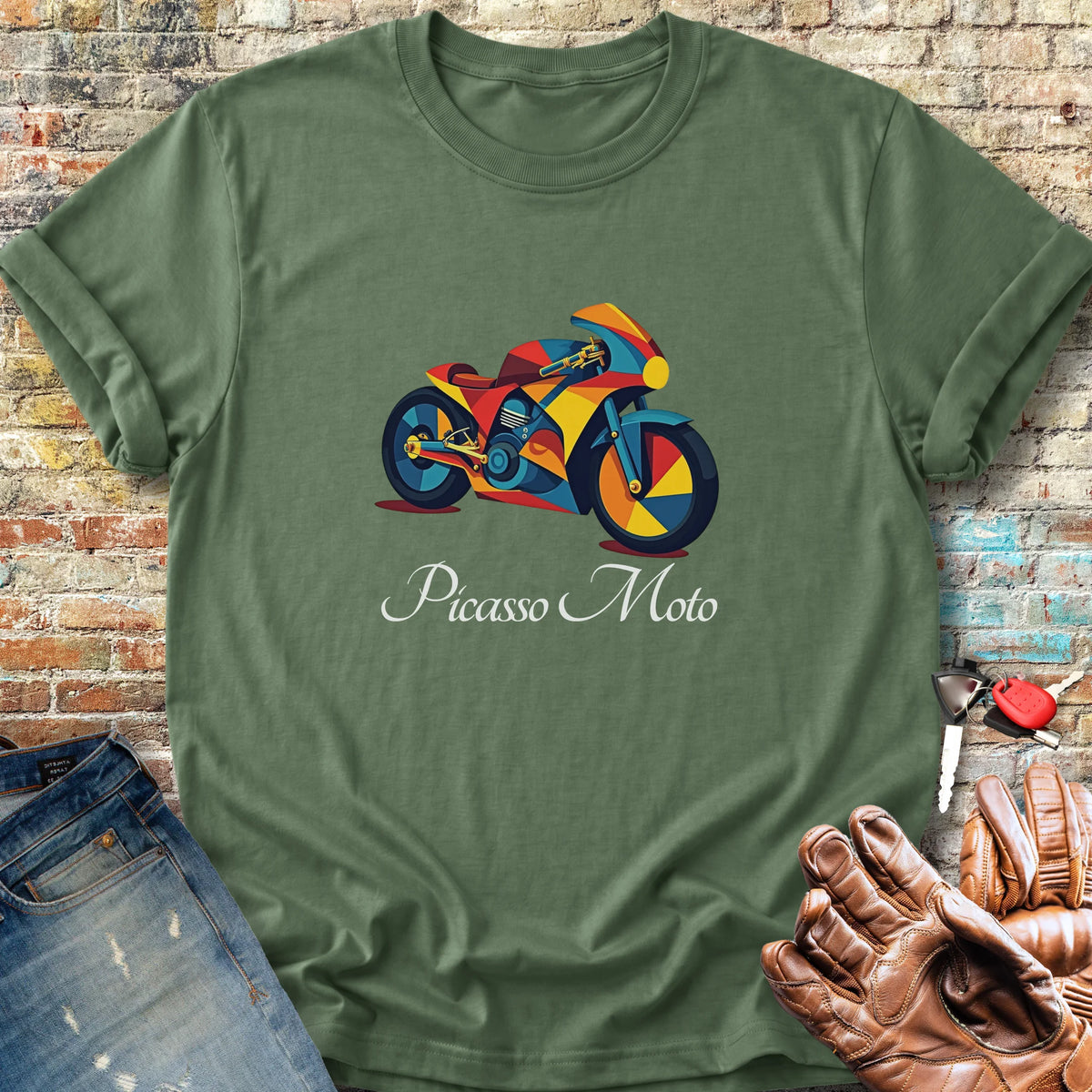 Picasso Moto Classic T-Shirt - Military Green