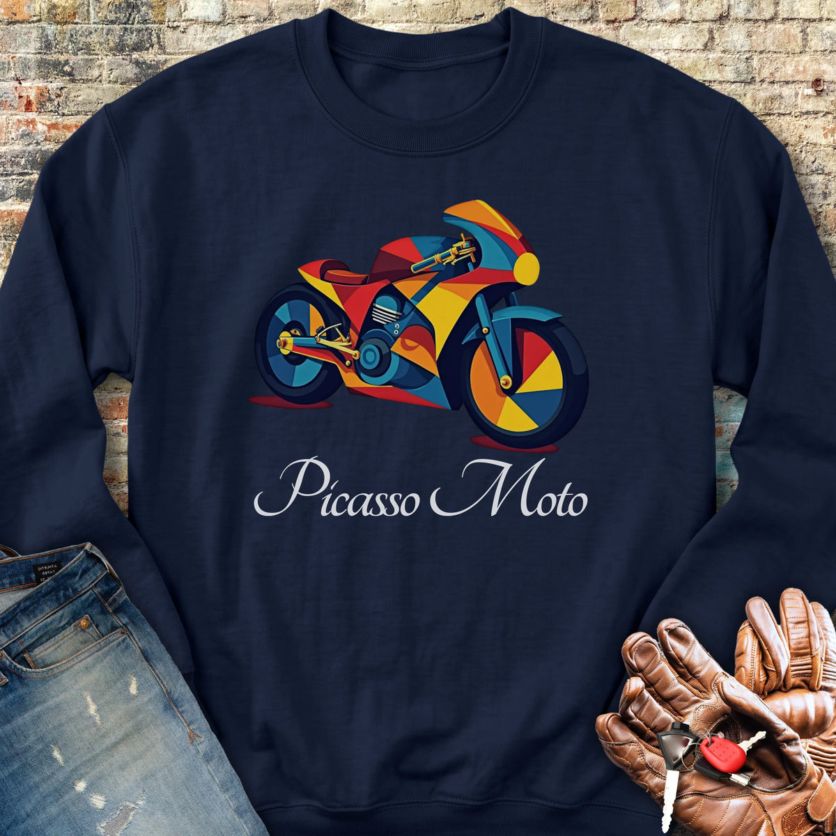 Picasso Moto Sweatshirt - Navy