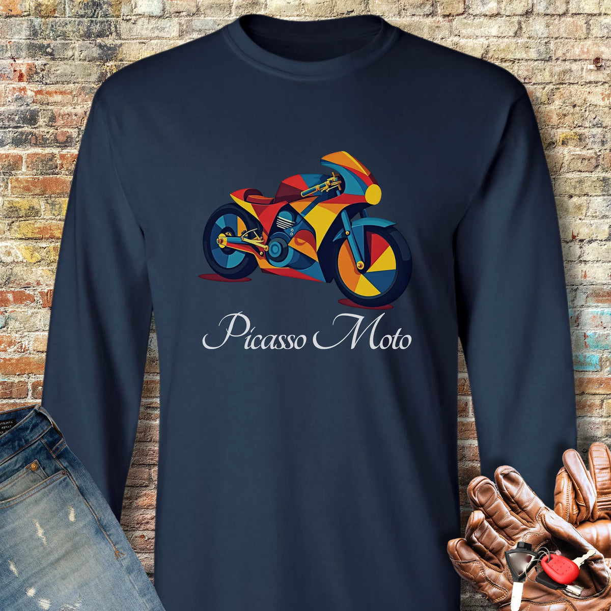 Picasso Moto Long Sleeve T-Shirt - Navy