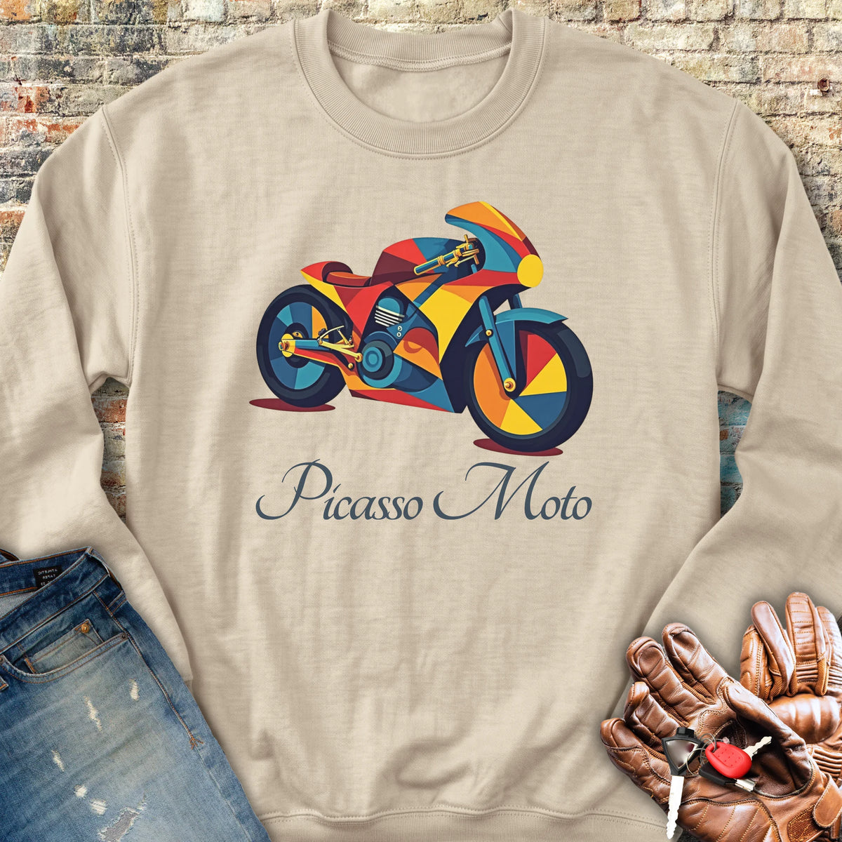 Picasso Moto Sweatshirt - Sand