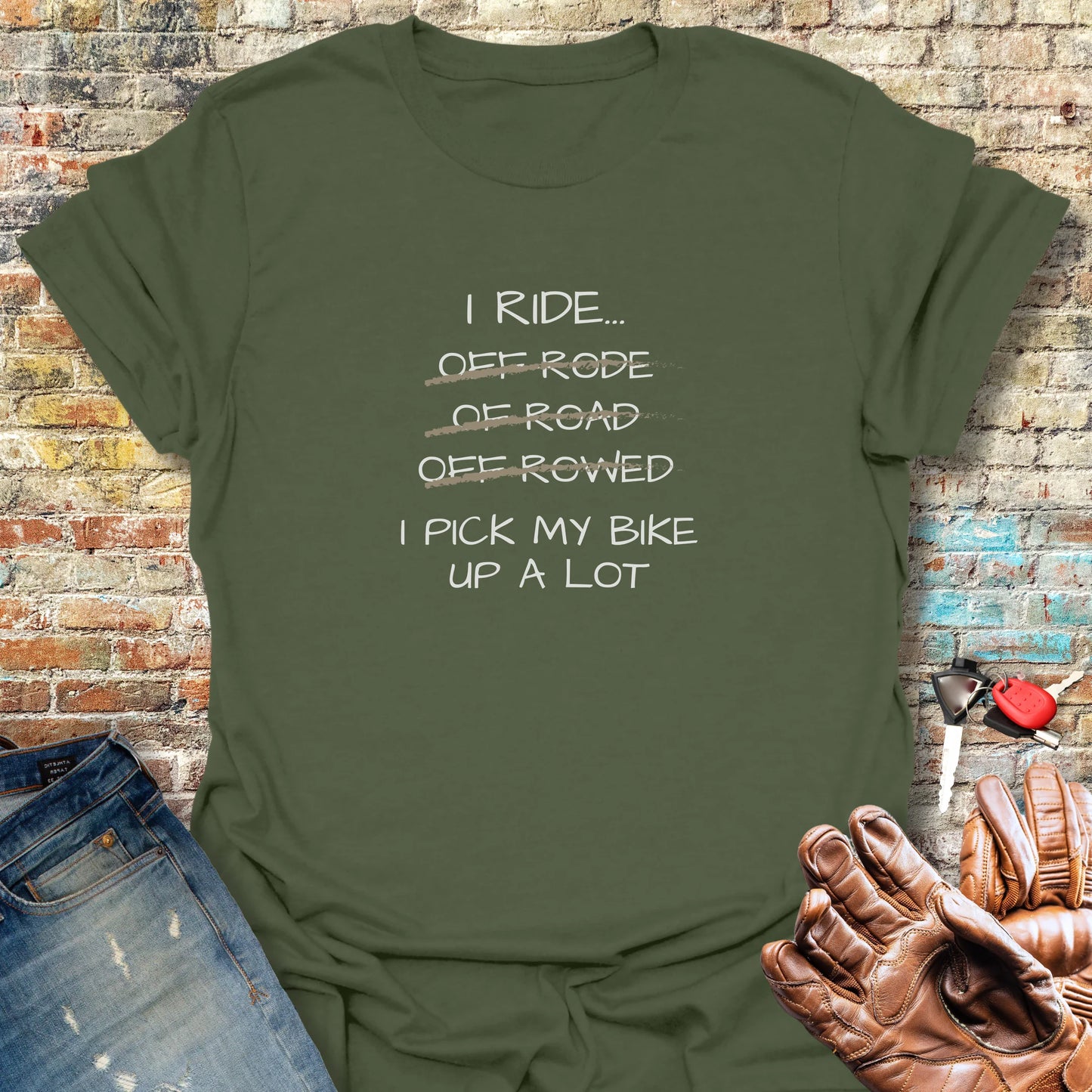 Pick Up My Bike T-Shirt - Military Green