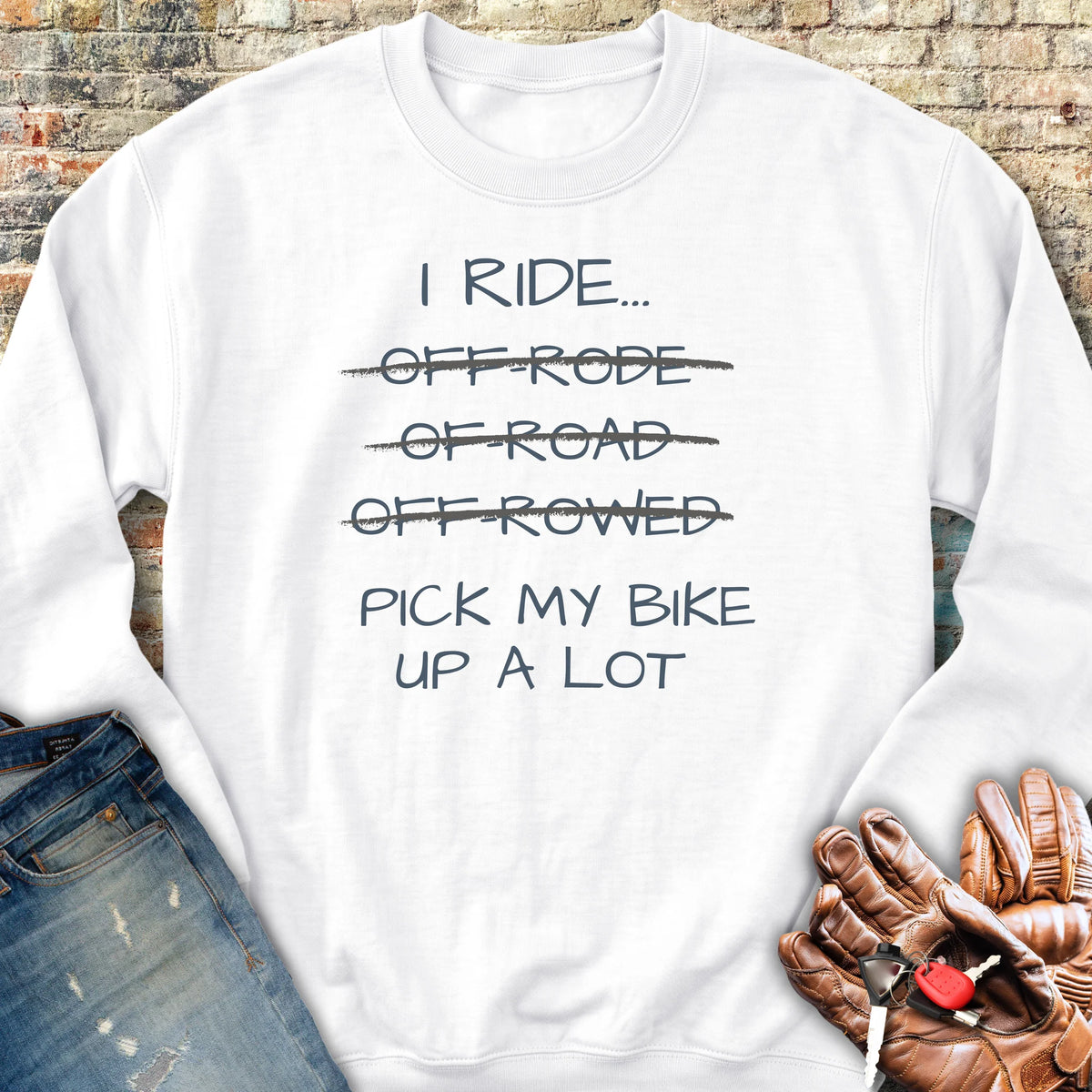 Pick Up My Bike Sweatshirt - White