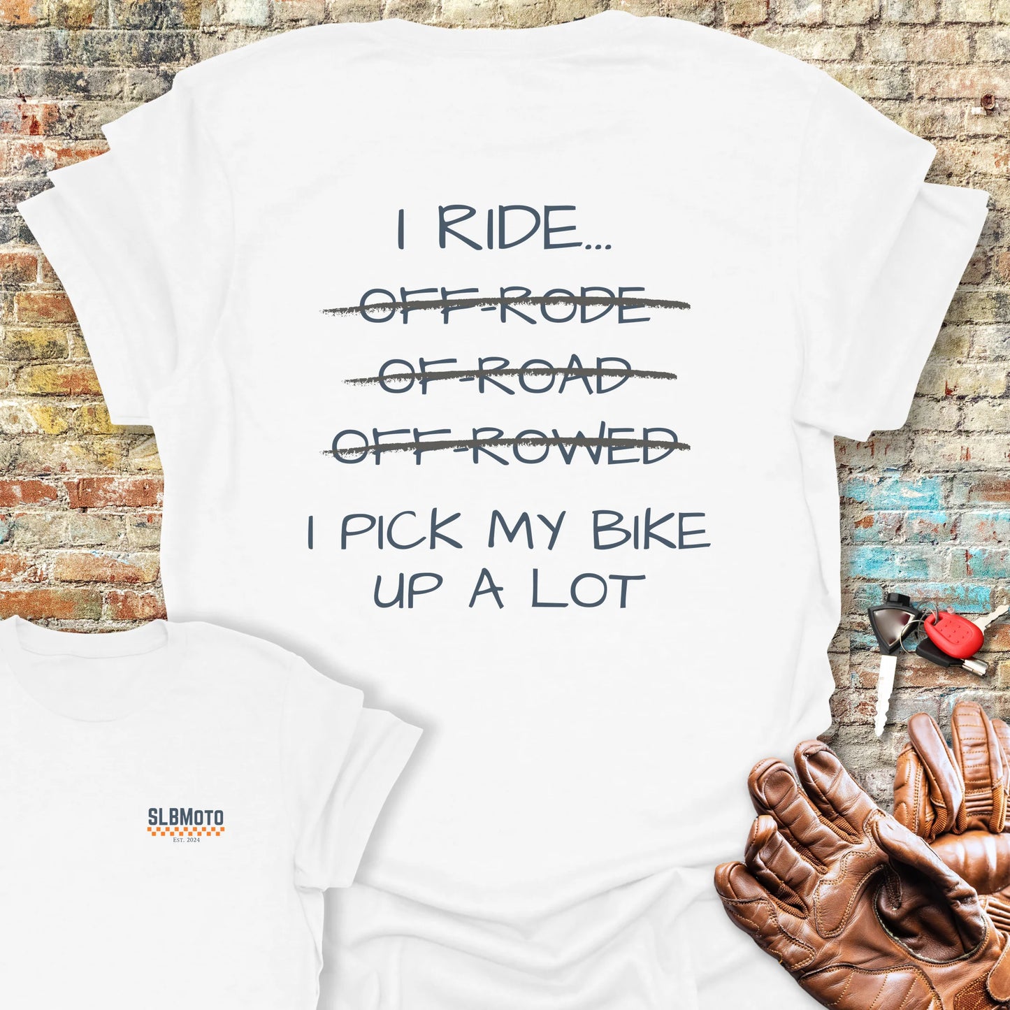 Pick Up My Bike Back Print T-Shirt - White