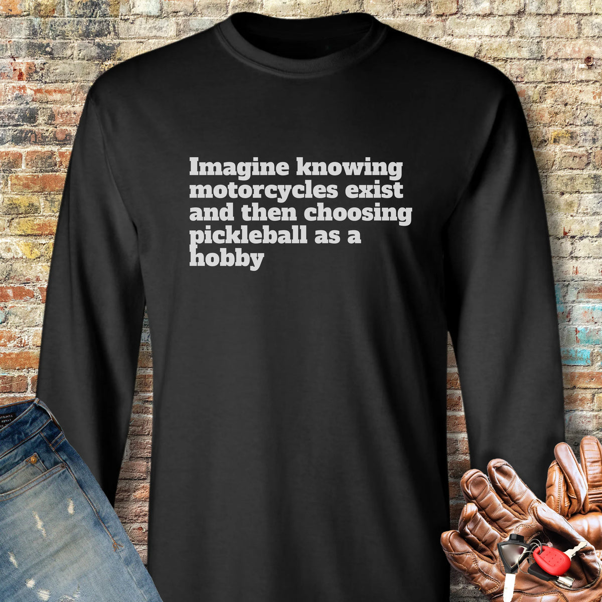 Pickleball Long Sleeve T-Shirt - Black