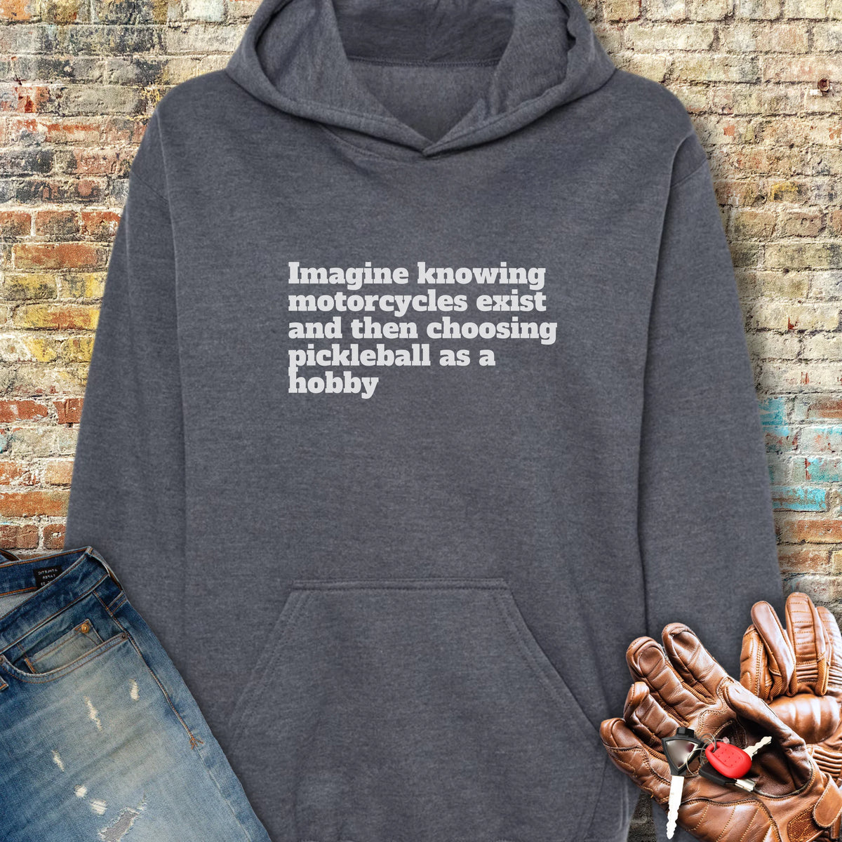 Pickleball Hoodie - Dark Heather