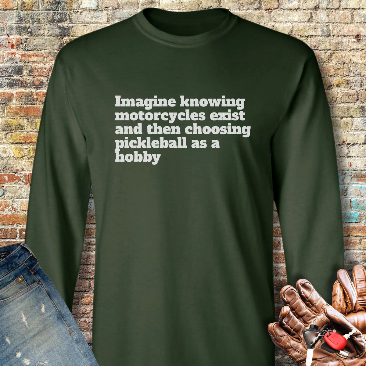 Pickleball Long Sleeve T-Shirt - Forest Green