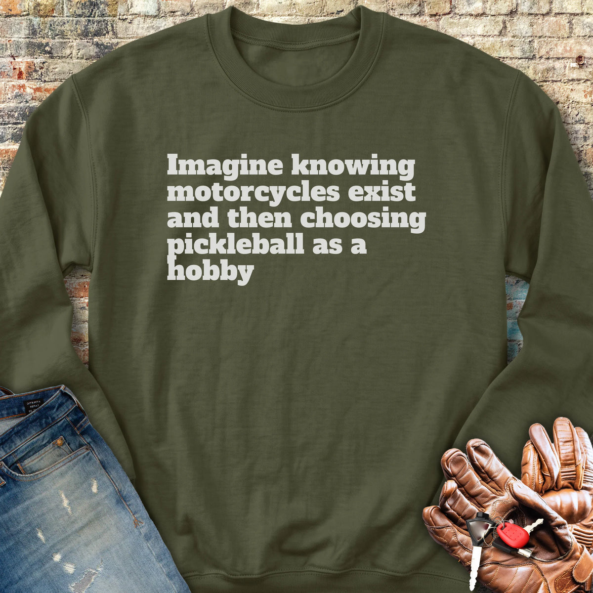 Pickleball Sweatshirt - Military Green