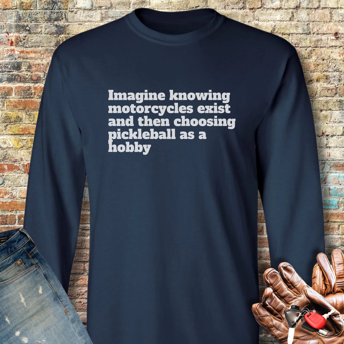 Pickleball Long Sleeve T-Shirt - Navy