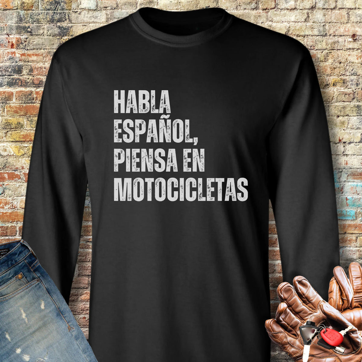 Piensa En Motocicletas Long Sleeve T-Shirt - Black