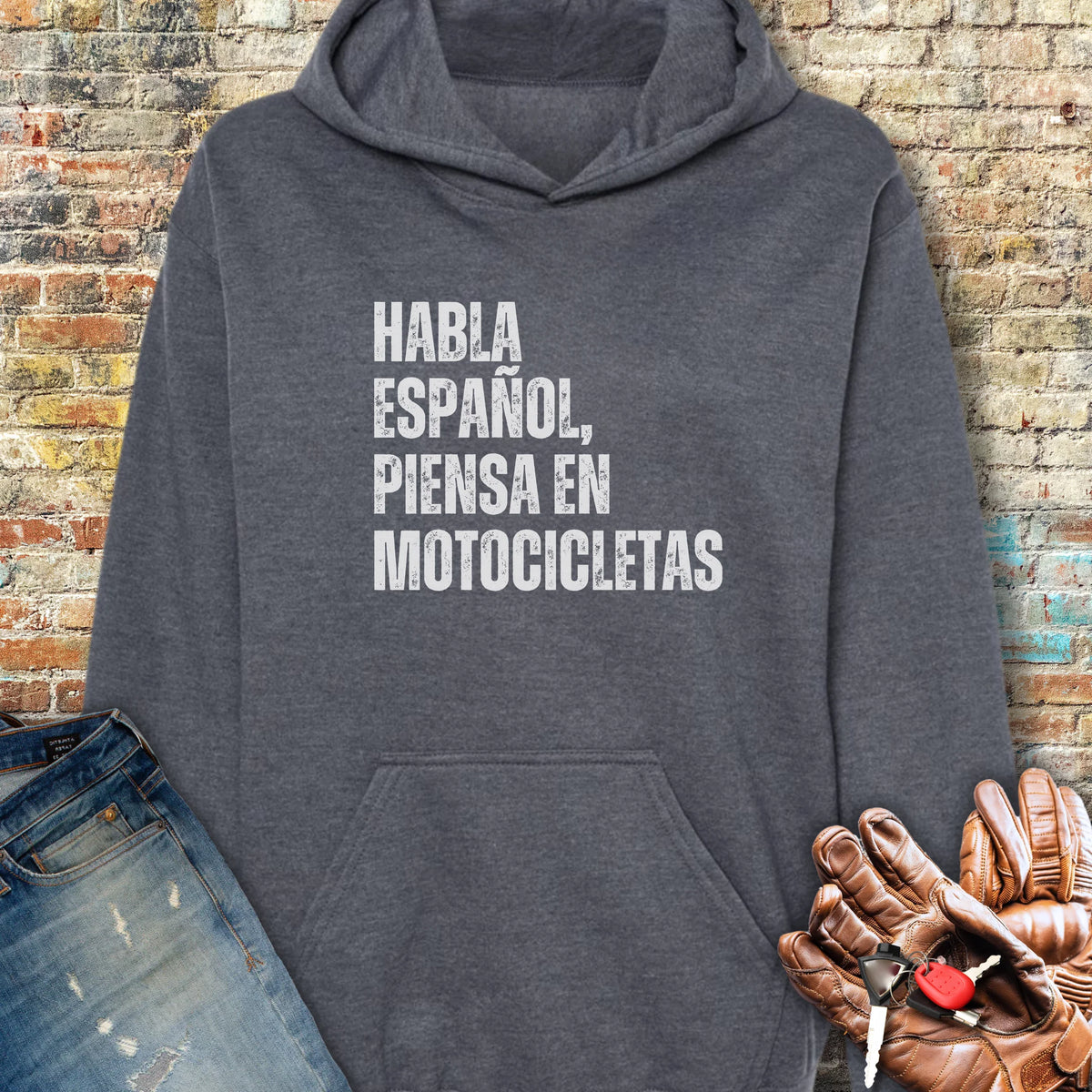Piensa En Motocicletas Hoodie - Dark Heather