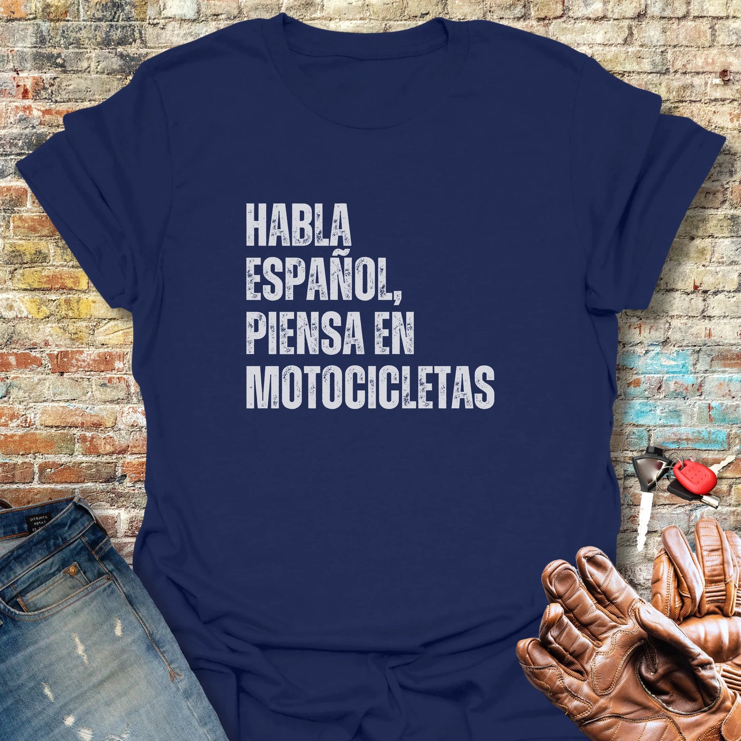 Piensa En Motocicletas T-Shirt - Navy