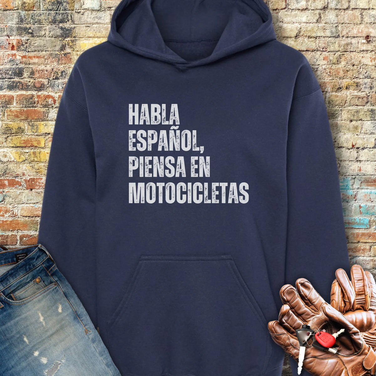 Piensa En Motocicletas Hoodie - Navy