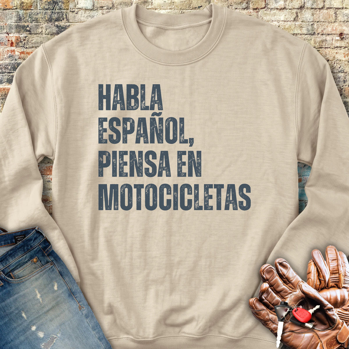 Piensa En Motocicletas Sweatshirt - Sand