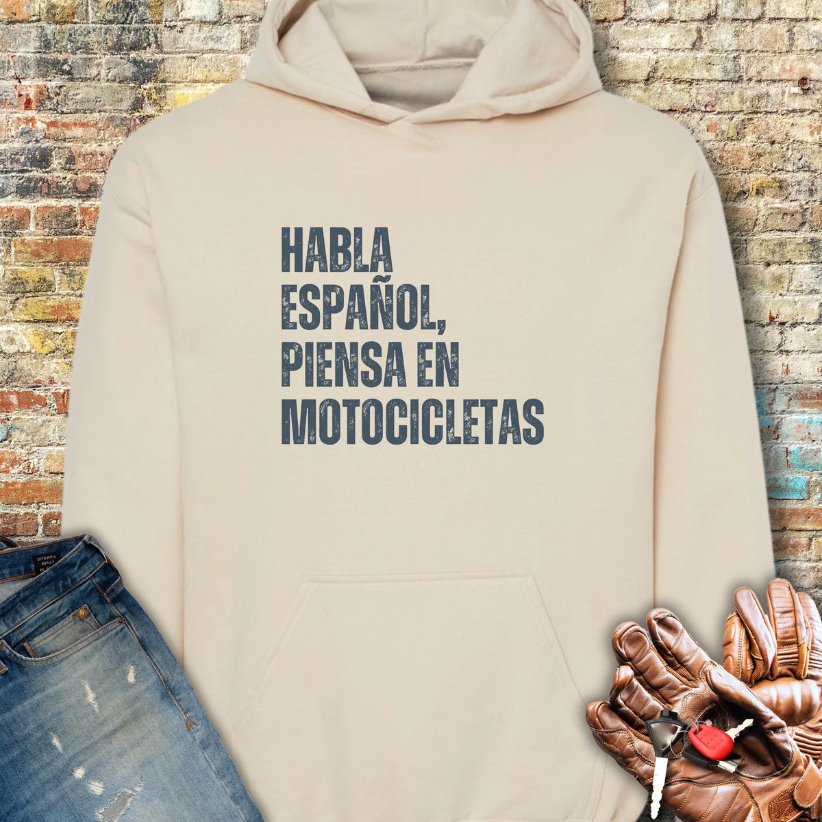 Piensa En Motocicletas Hoodie - Sand
