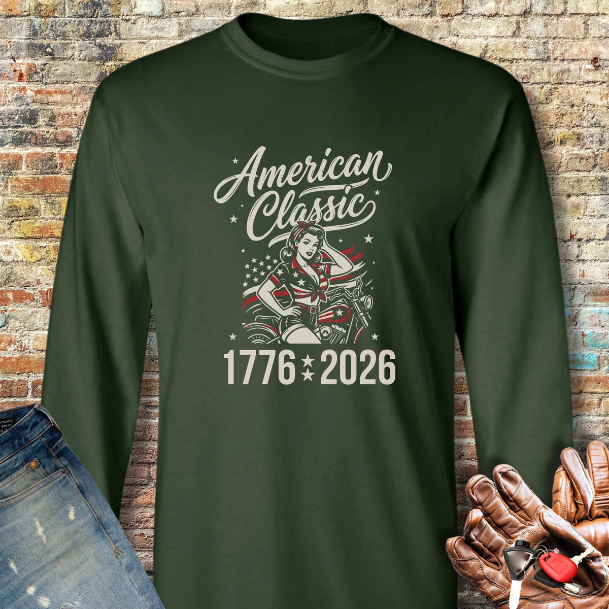 Pinup 250 Long Sleeve T-Shirt - Forest Green
