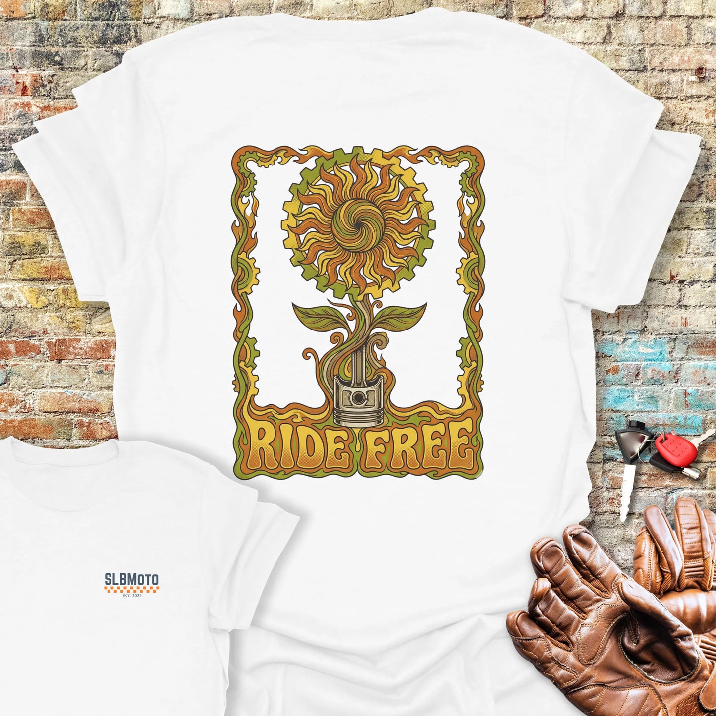Piston Plant Back Print T-Shirt - White