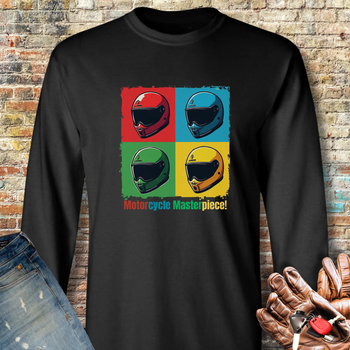 Pop Art Long Sleeve T-Shirt - Black