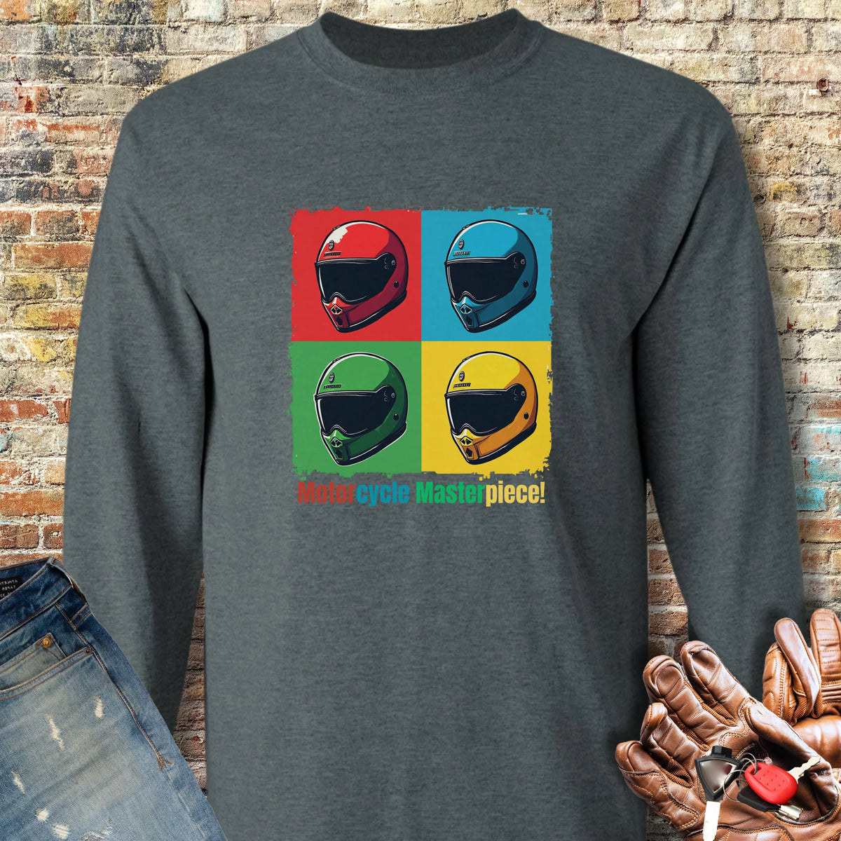 Pop Art Long Sleeve T-Shirt - Dark Heather
