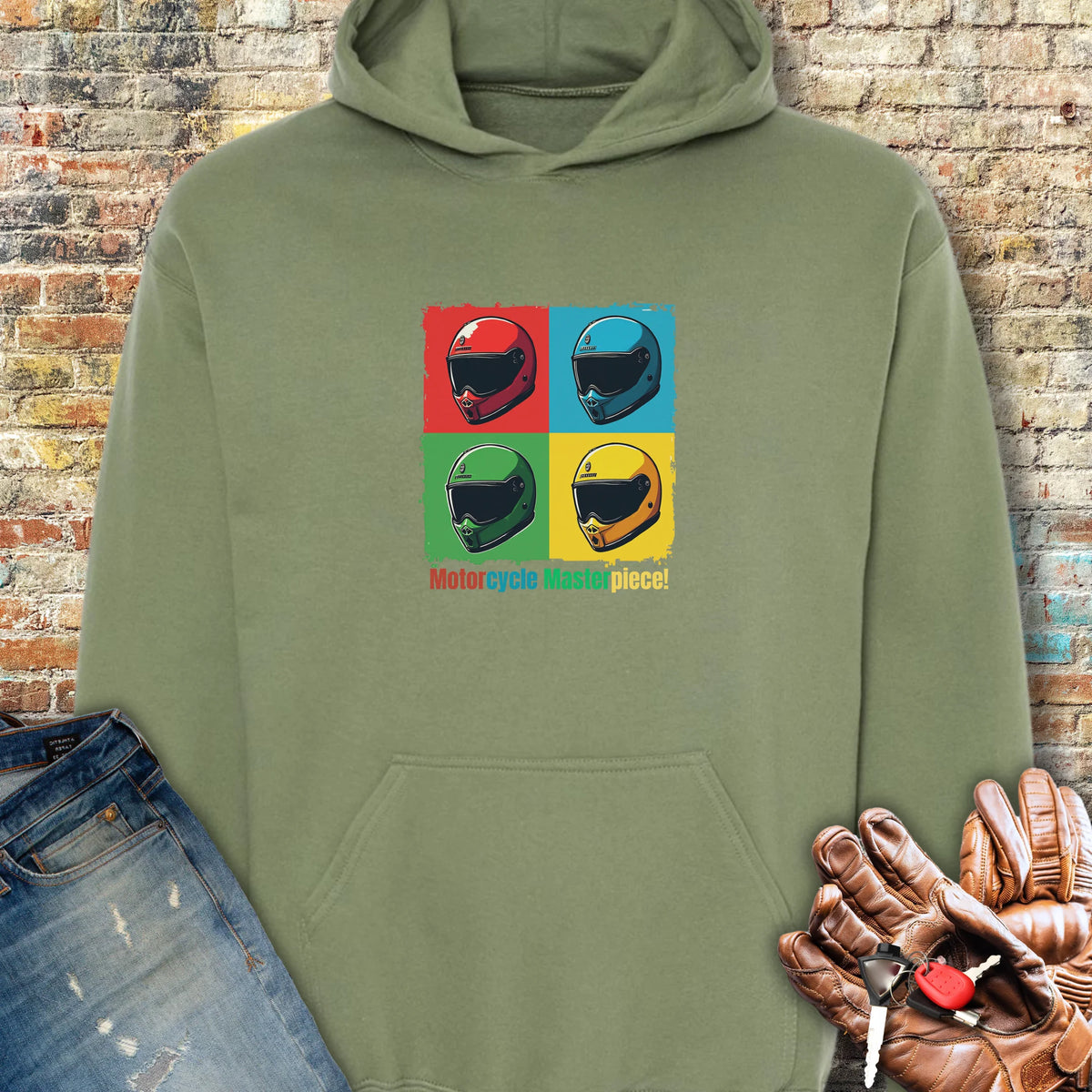 Pop Art Hoodie - Military Green