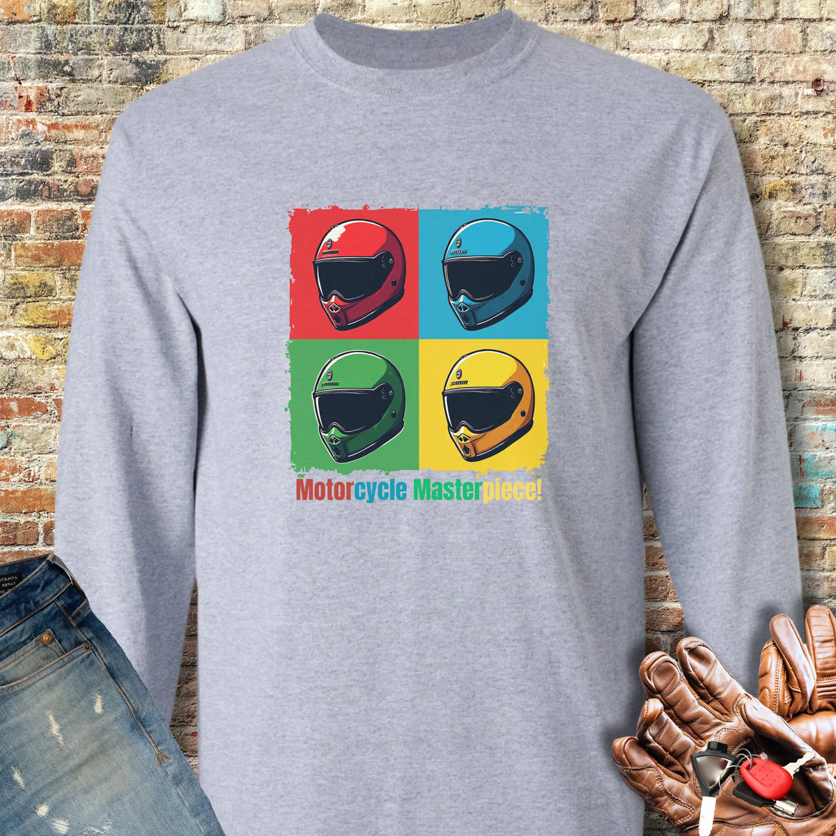 Pop Art Long Sleeve T-Shirt - Sport Grey