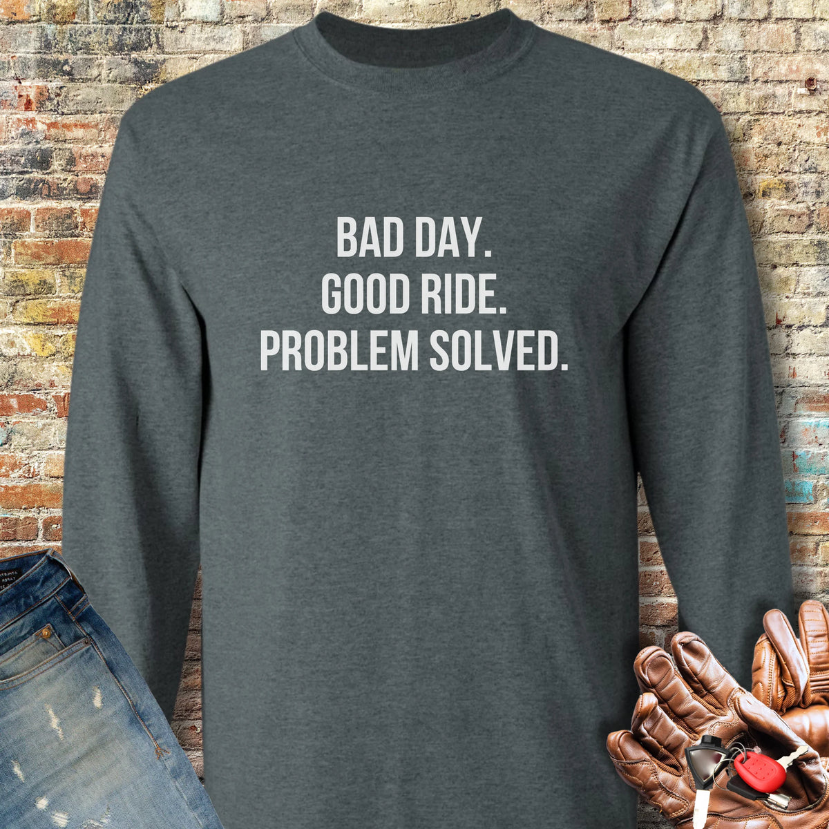 Problem Solved Long Sleeve T-Shirt - Dark Heather