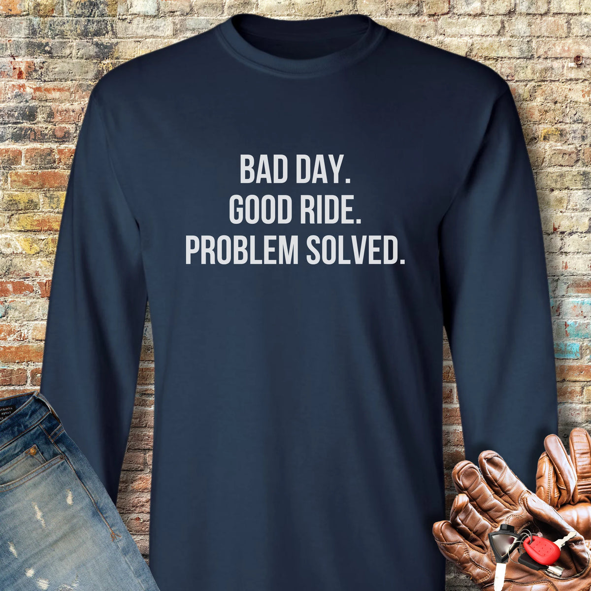 Problem Solved Long Sleeve T-Shirt - Navy