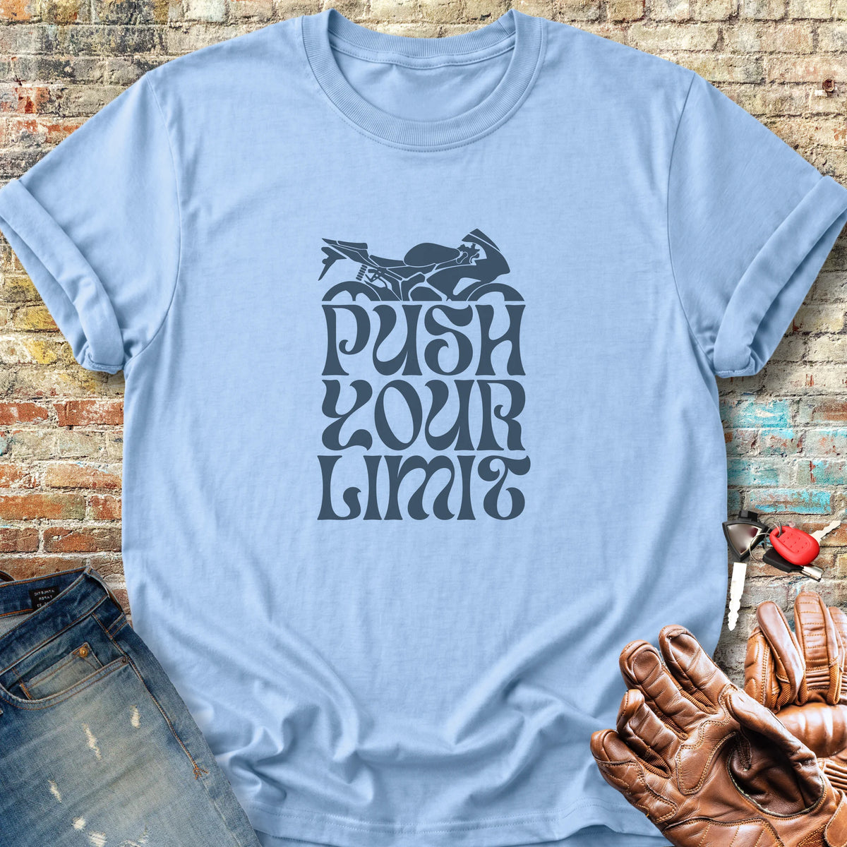 Push Your Limit Classic T-Shirt - Light Blue