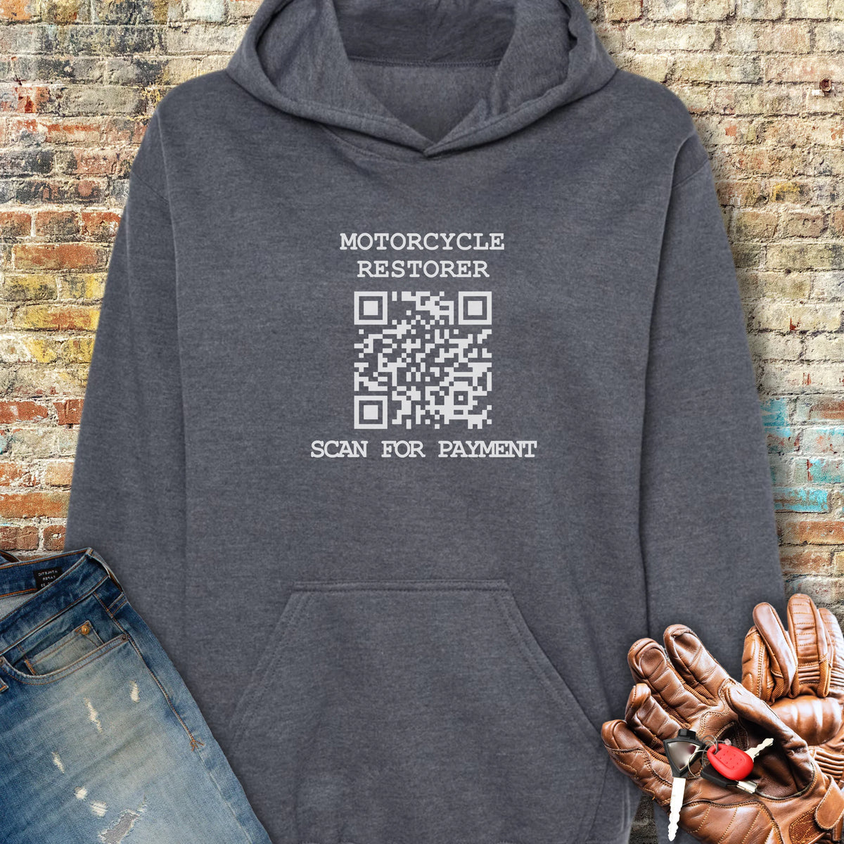 QR Restorer Hoodie - Dark Heather