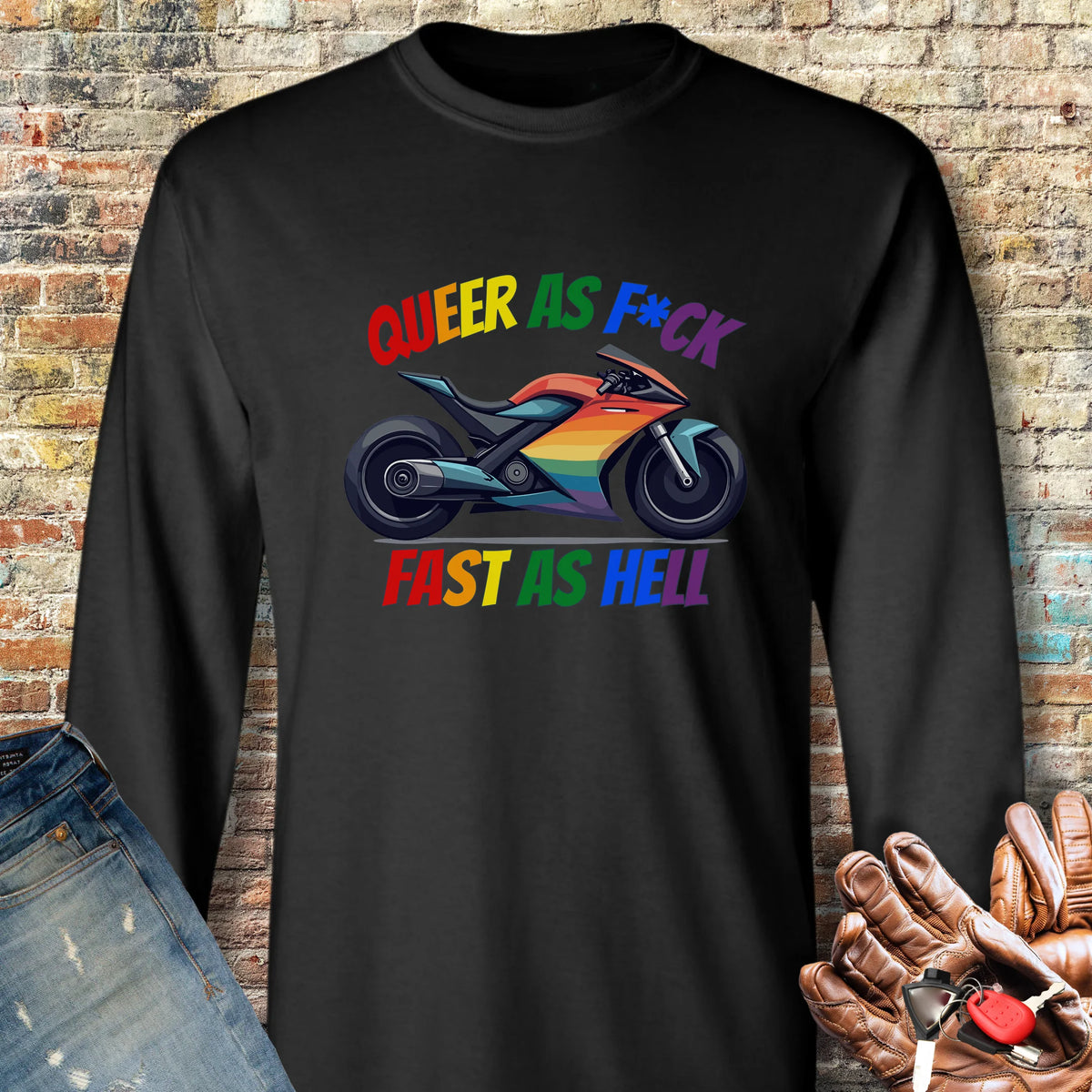 Queer AF Long Sleeve T-Shirt - Black