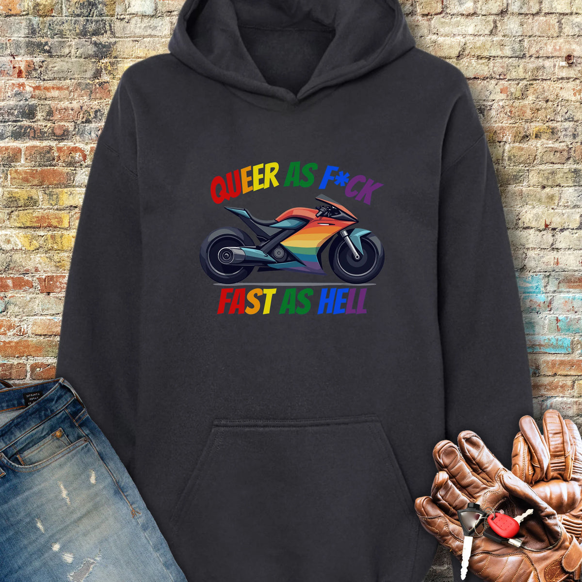 Queer AF Hoodie - Black