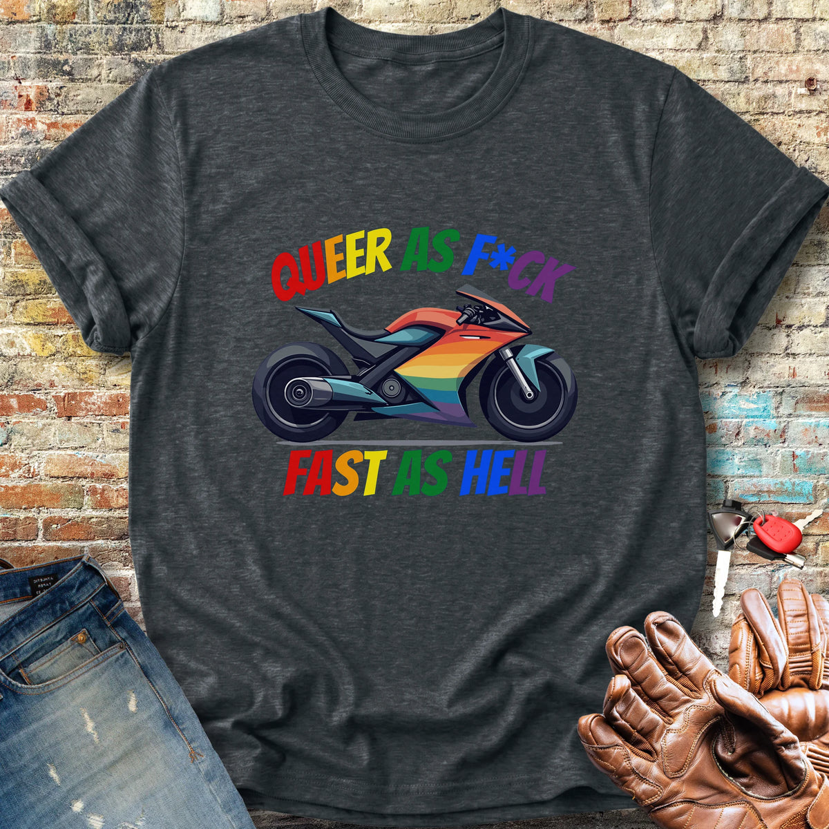 Queer AF Classic T-Shirt - Dark Heather