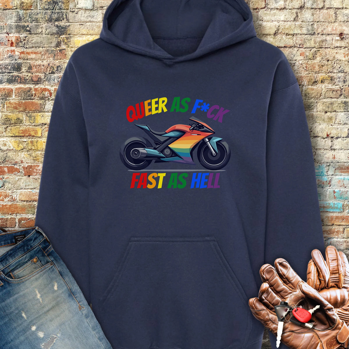 Queer AF Hoodie - Navy