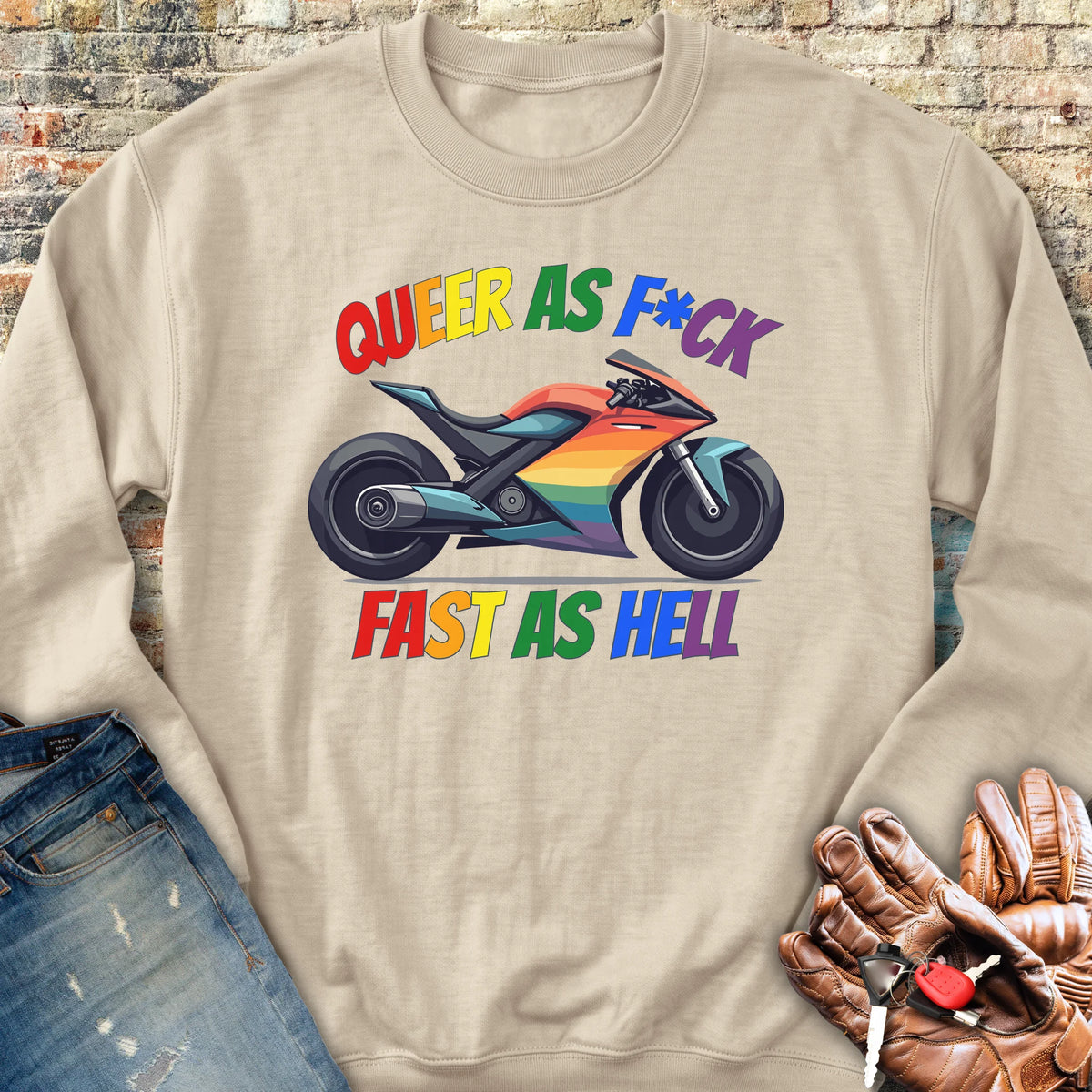 Queer AF Sweatshirt - Sand