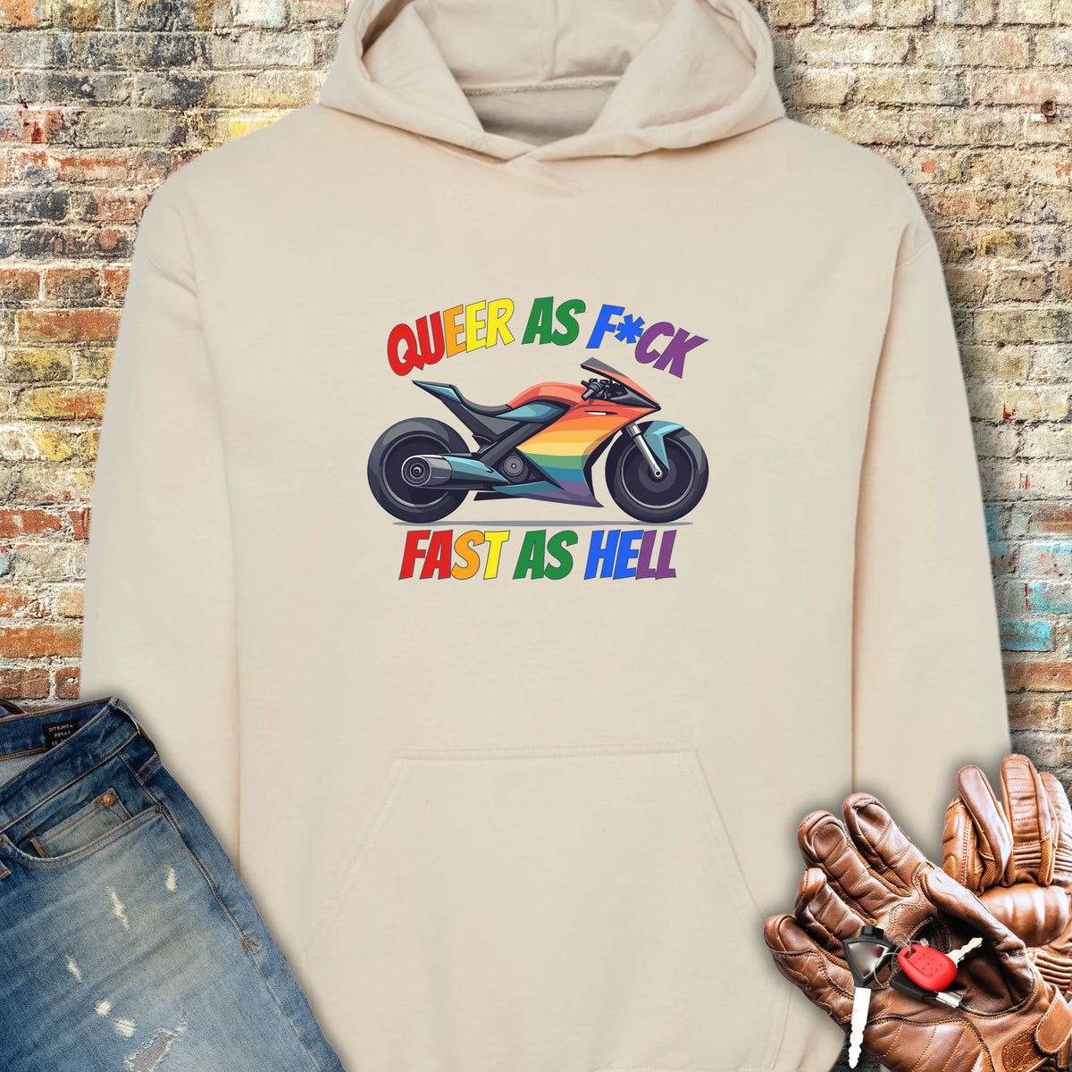 Queer AF Hoodie - Sand