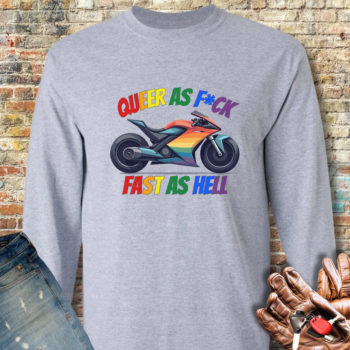 Queer AF Long Sleeve T-Shirt - Sport Grey